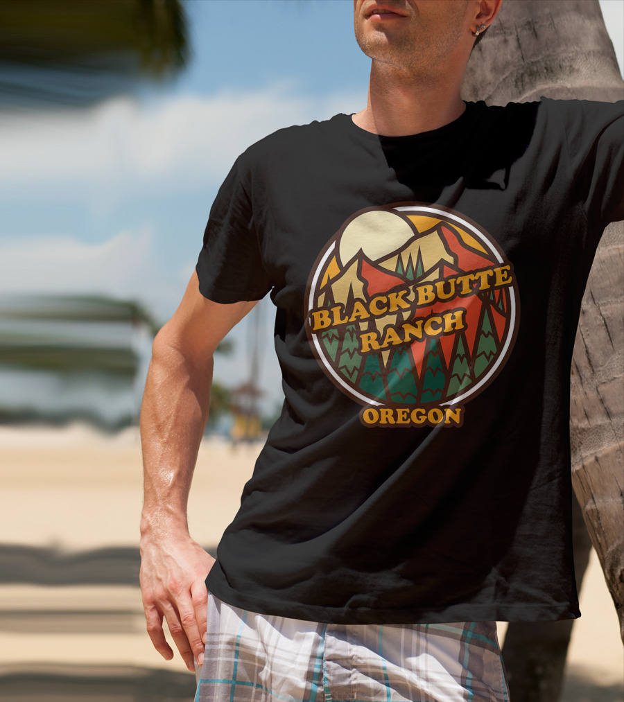 Black Butte Ranch Oregon Vintage Mountain Sun T-Shirt