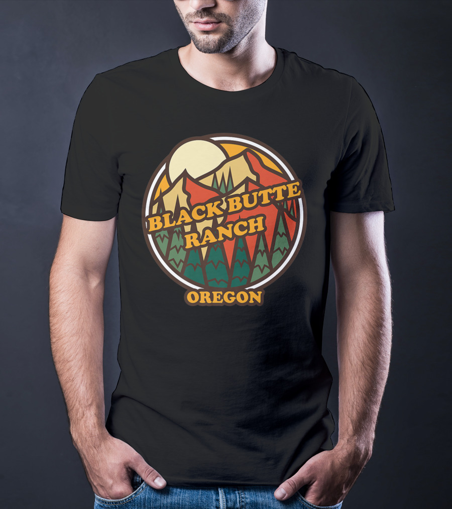Black Butte Ranch Oregon Vintage Mountain Sun T-Shirt