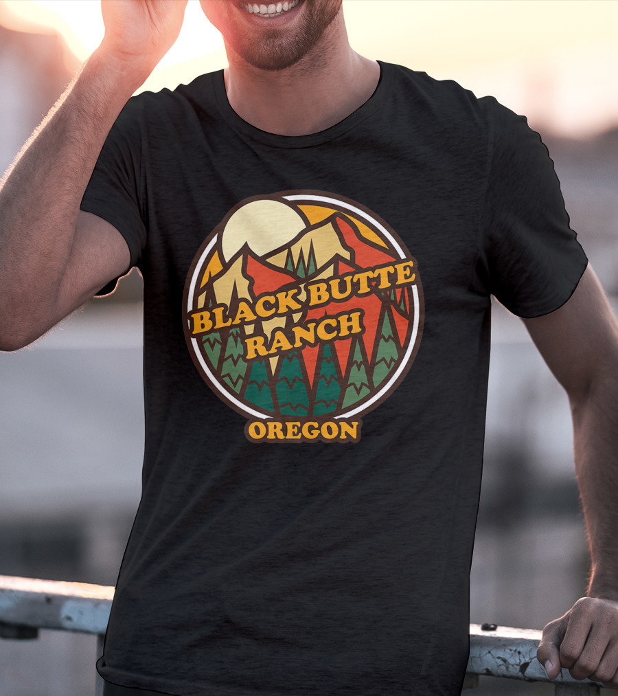 Black Butte Ranch Oregon Vintage Mountain Sun T-Shirt