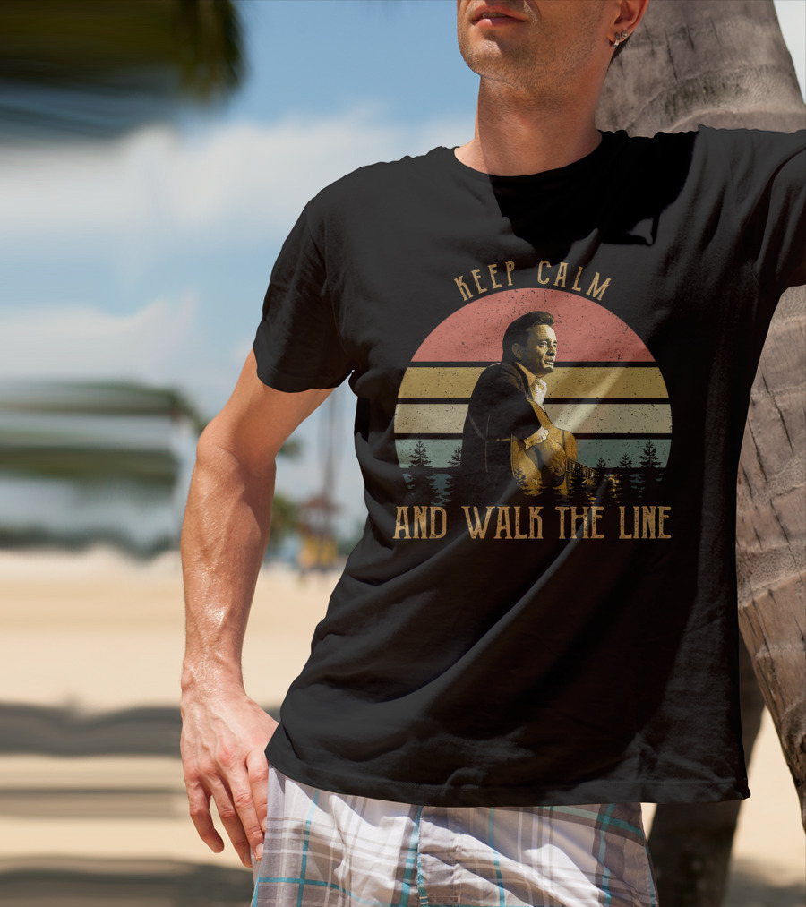 Keep Calm And Walk The Line Vintage Johnny Cash T-Shirt