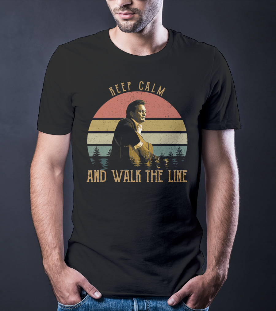 Keep Calm And Walk The Line Vintage Johnny Cash T-Shirt