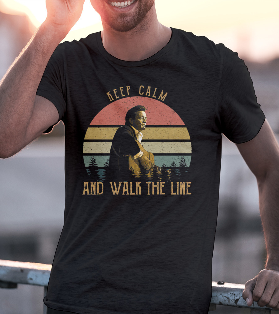 Keep Calm And Walk The Line Vintage Johnny Cash T-Shirt