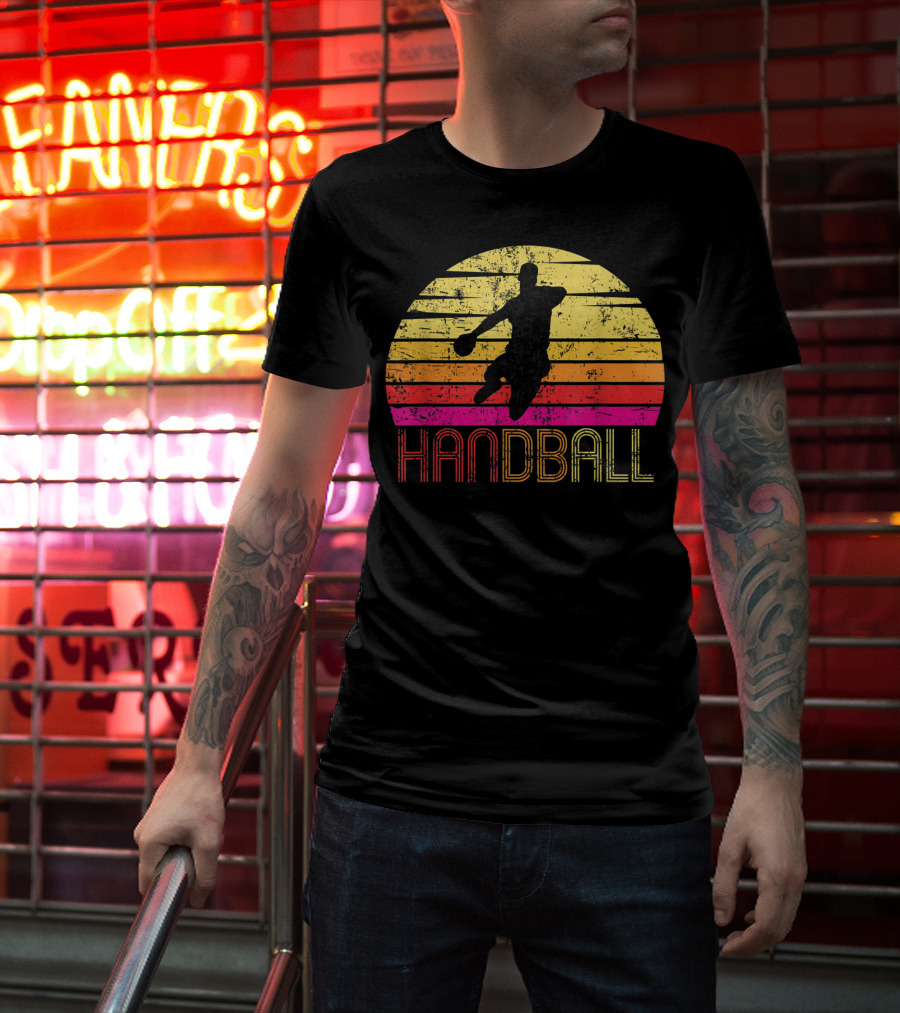 Vintage Handball Retro Sunset T-Shirt