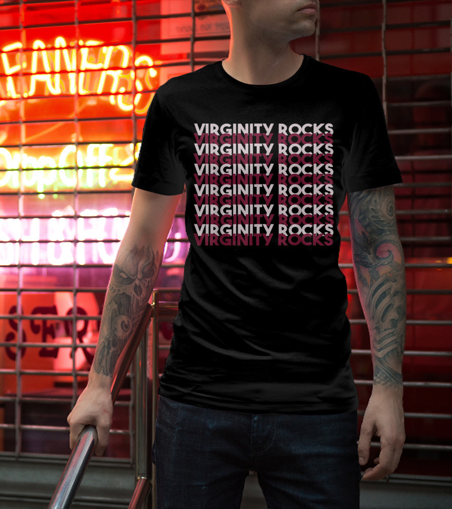 Virginity Rocks Grey Black Pink Danny Duncan T-Shirt
