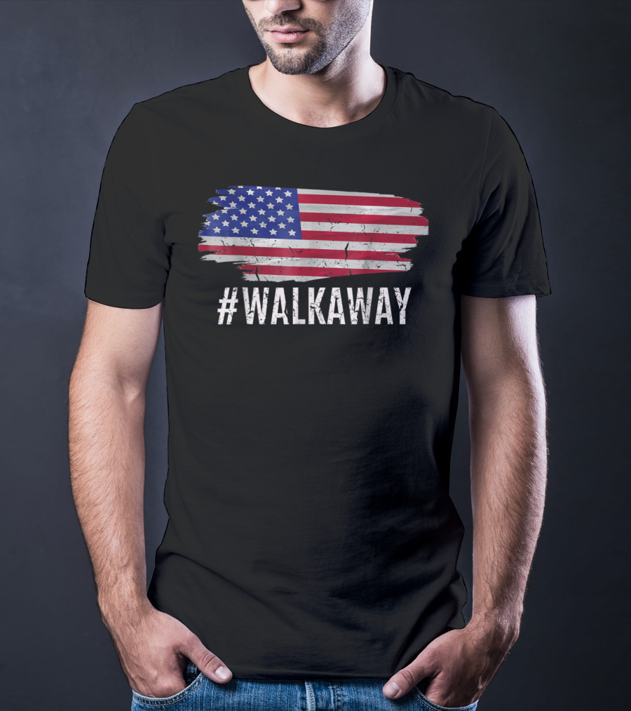 Walkaway Hashtag Walk Away American Flag Political T-Shirt