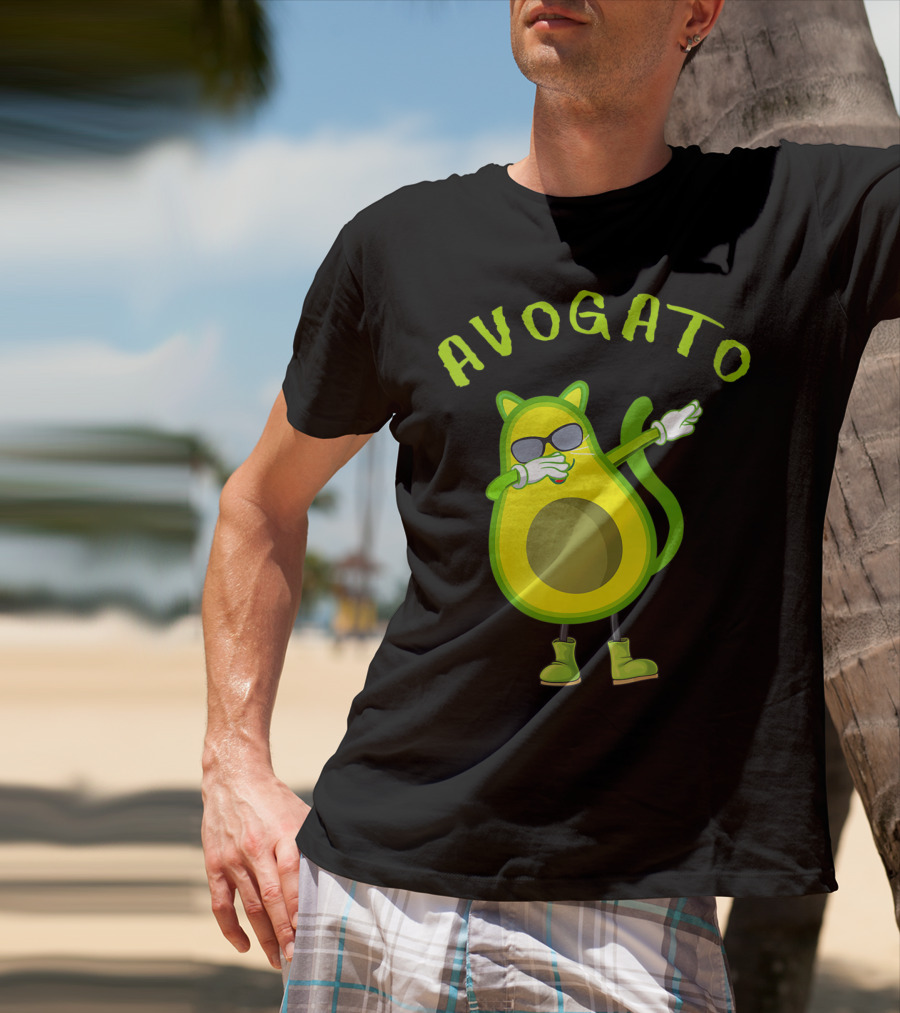 Avogato Cool Avocado Cat Dabbing T-Shirt
