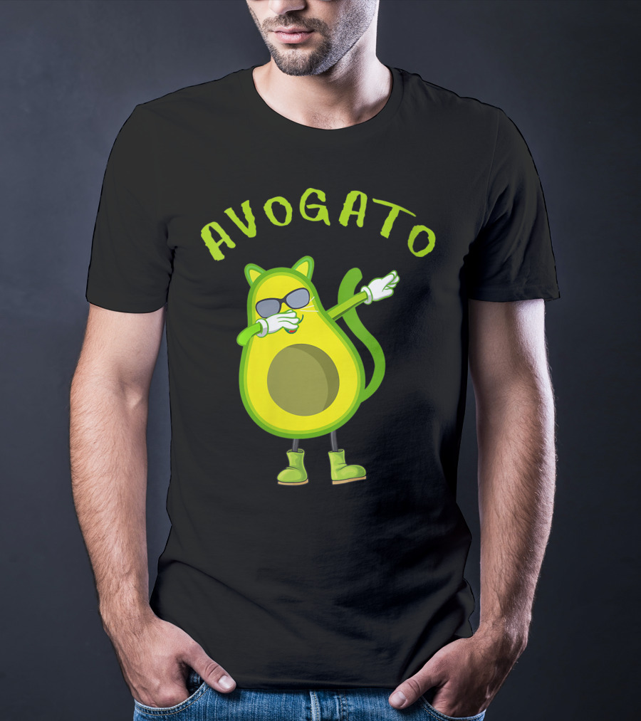 Avogato Cool Avocado Cat Dabbing T-Shirt