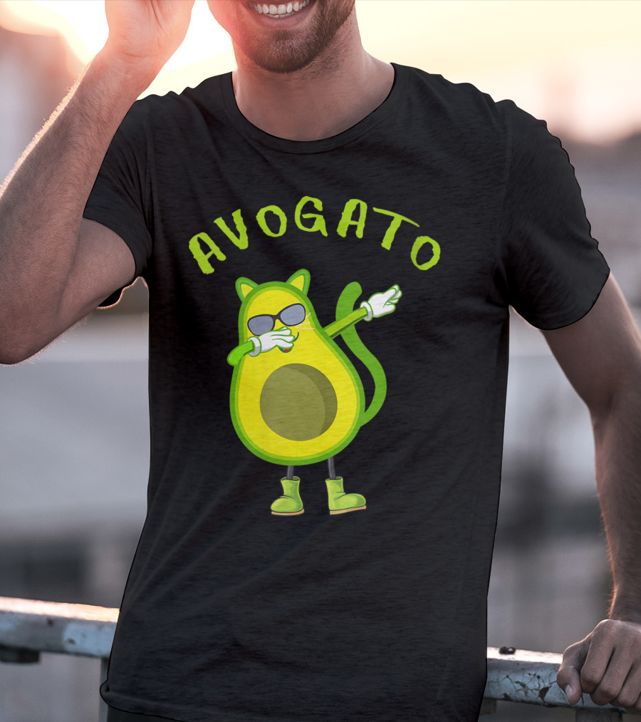 Avogato Cool Avocado Cat Dabbing T-Shirt