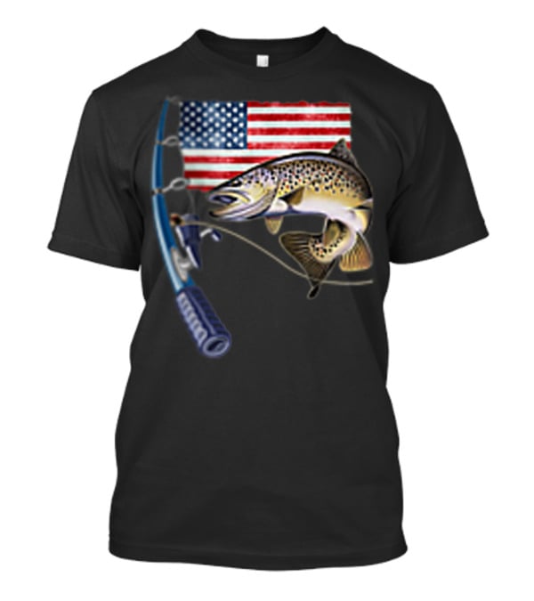 American Flag Fishing Hooked On A Feeling T-Shirt