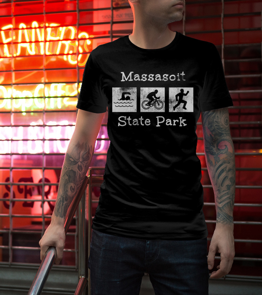Massasoit State Park Swim Bike Run Massachusetts T-Shirt