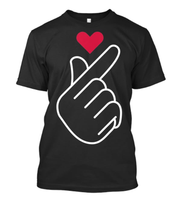 South Korea Finger Heart Gesture With Red Iconic T-Shirt