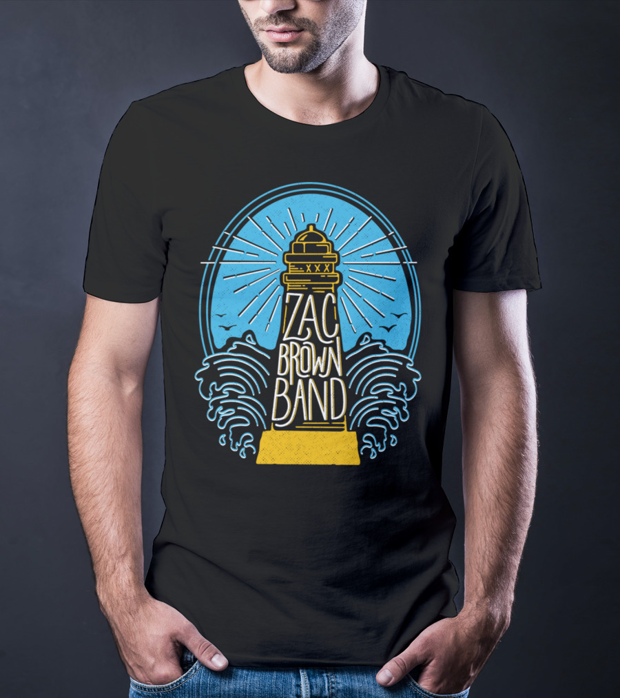 Zac Brown Band Lighthouse With Waves And Birds T-Shirt