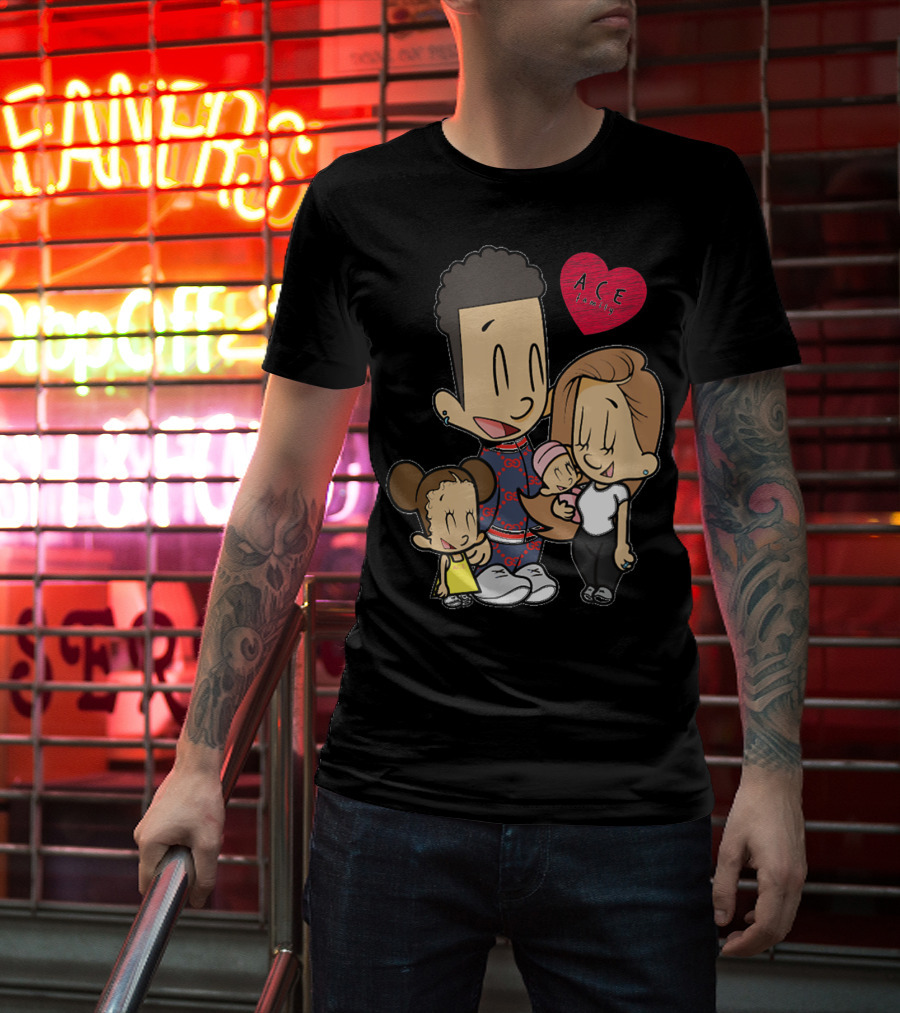 ACE Cartoon Family Merch Heart T-Shirt
