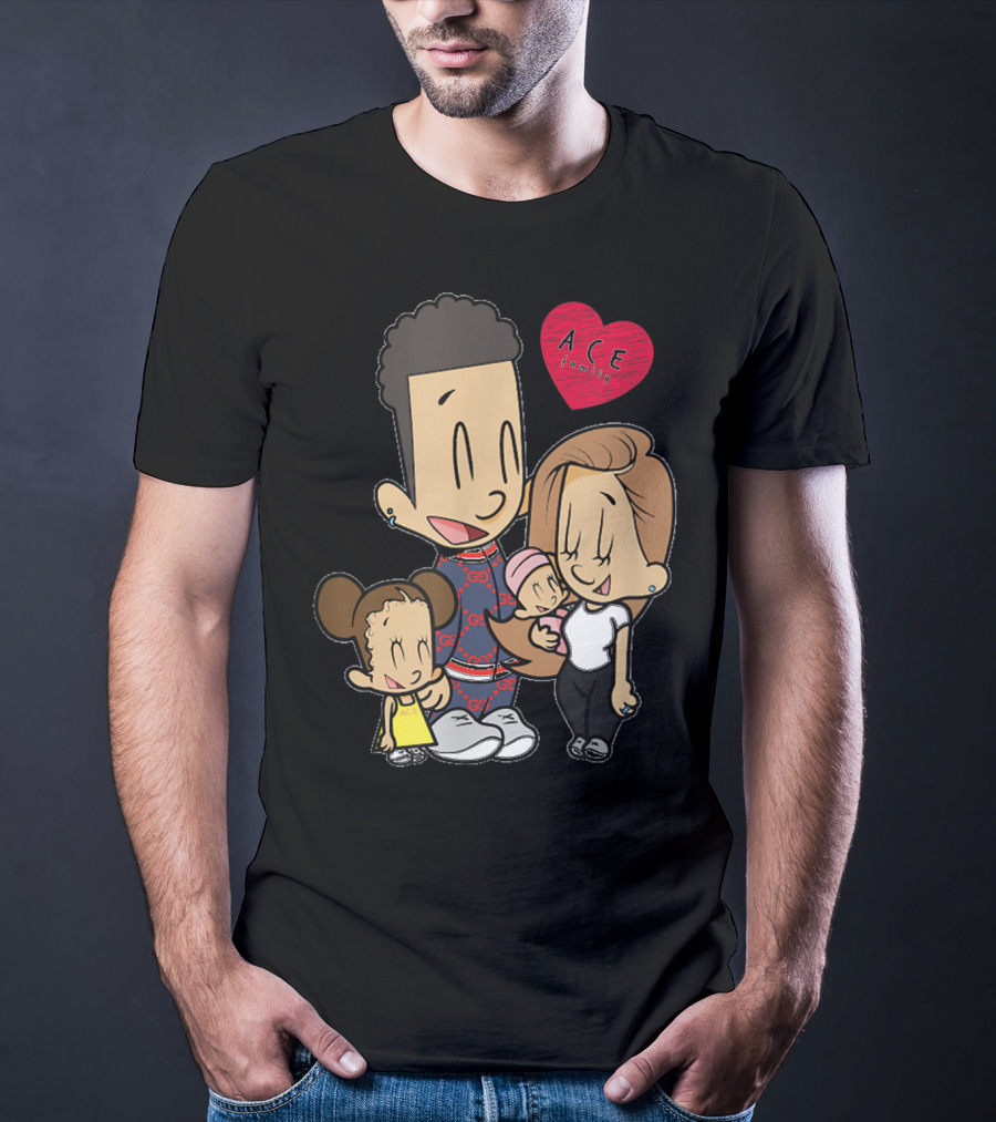 ACE Cartoon Family Merch Heart T-Shirt