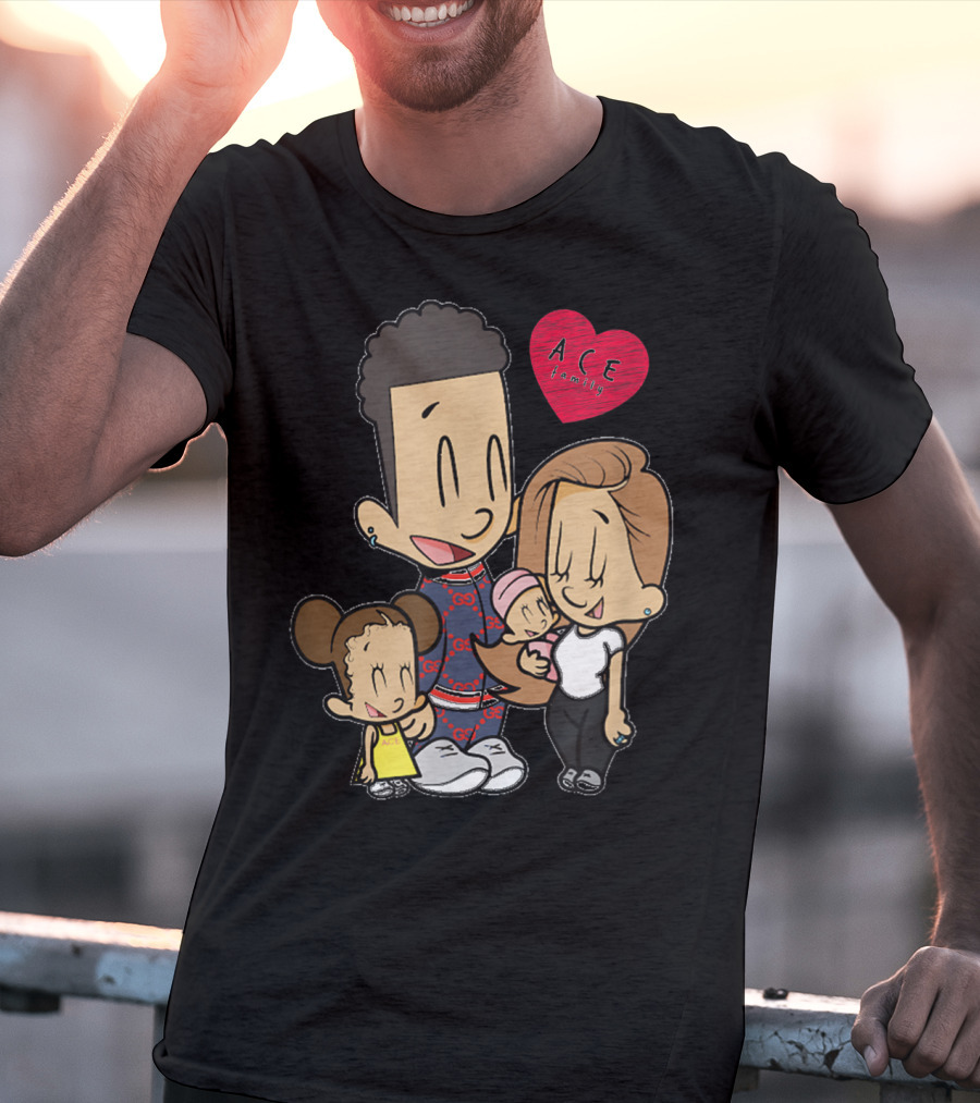 ACE Cartoon Family Merch Heart T-Shirt