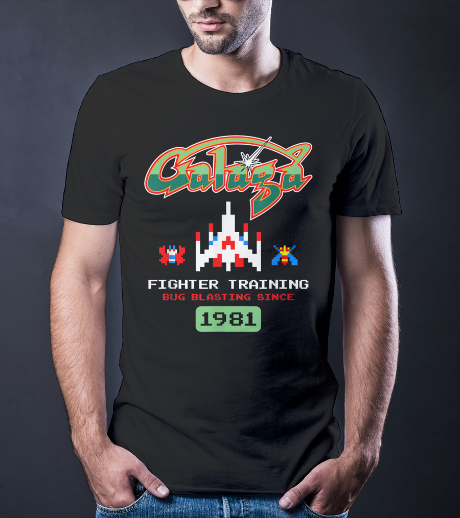 Galaga Fighter Training Bug Blasting Since 1981 Vintage Arcade Video Game T-Shirt