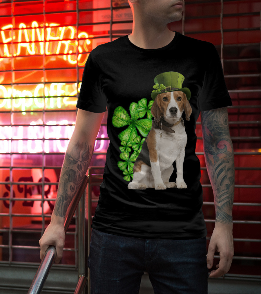 Beagles Irish Shamrock Dog Lovers St. Patrick's Hat T-Shirt