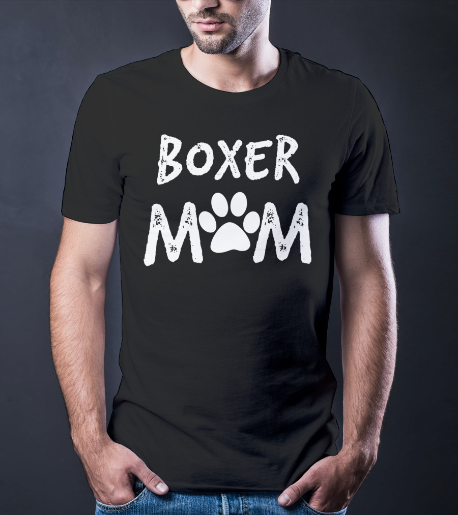 Boxer Mom Paw Prints T-Shirt