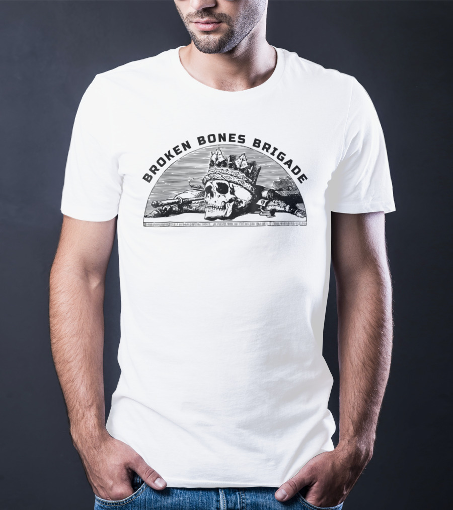 Broken Bones Brigade Crowned Skull Skateboard Pro T-Shirt