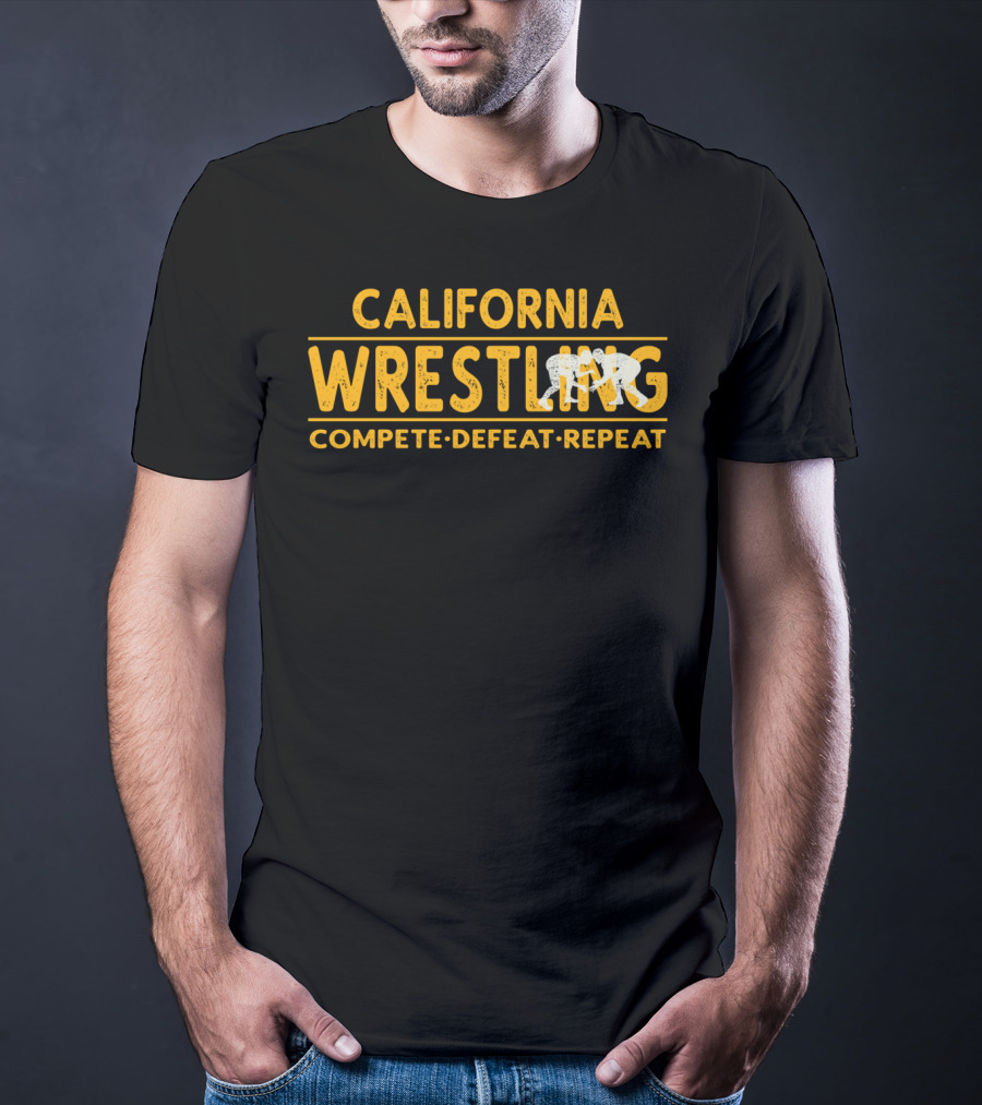 California Wrestling Compete Defeat Repeat Wrestling T-Shirt