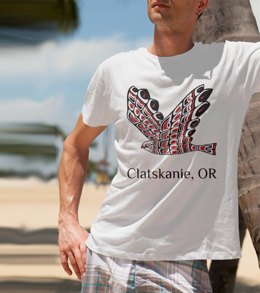 Clatskanie OR Red Tail Hawk Native T-Shirt