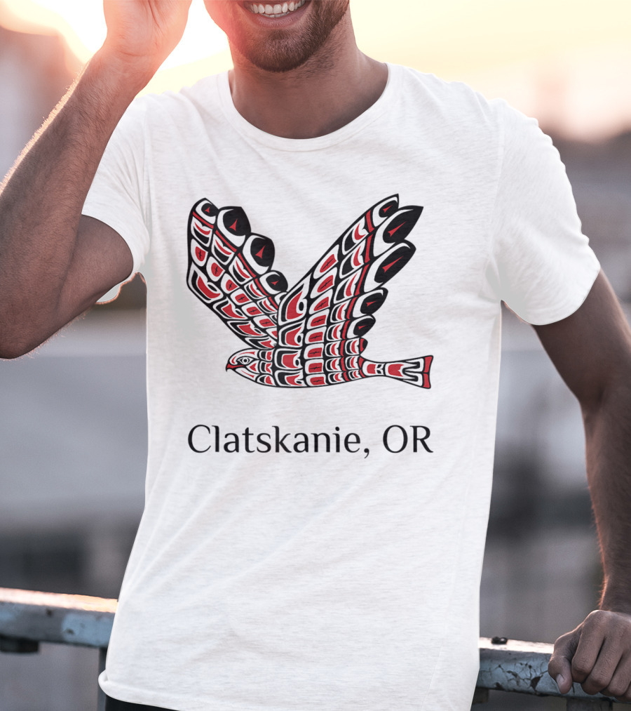 Clatskanie OR Red Tail Hawk Native T-Shirt