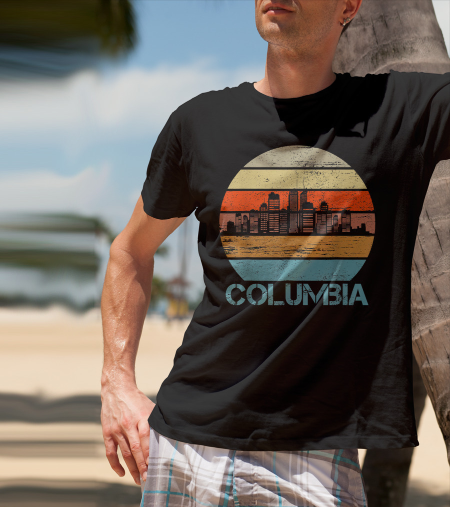 Columbia City Retro Vintage Skyline T-Shirt