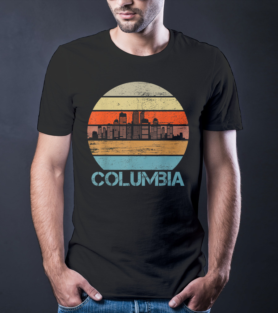 Columbia City Retro Vintage Skyline T-Shirt
