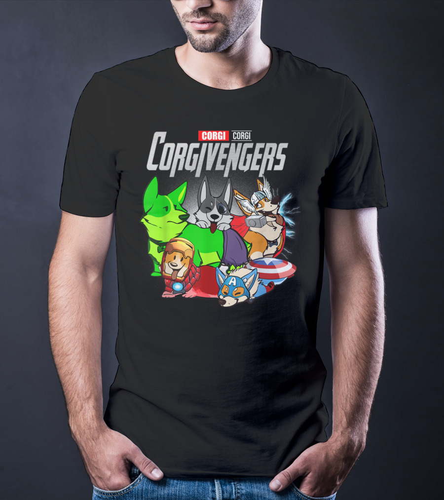 Corgivengers Corgi Avengers Funny Dog Parody Hero Team T-Shirt