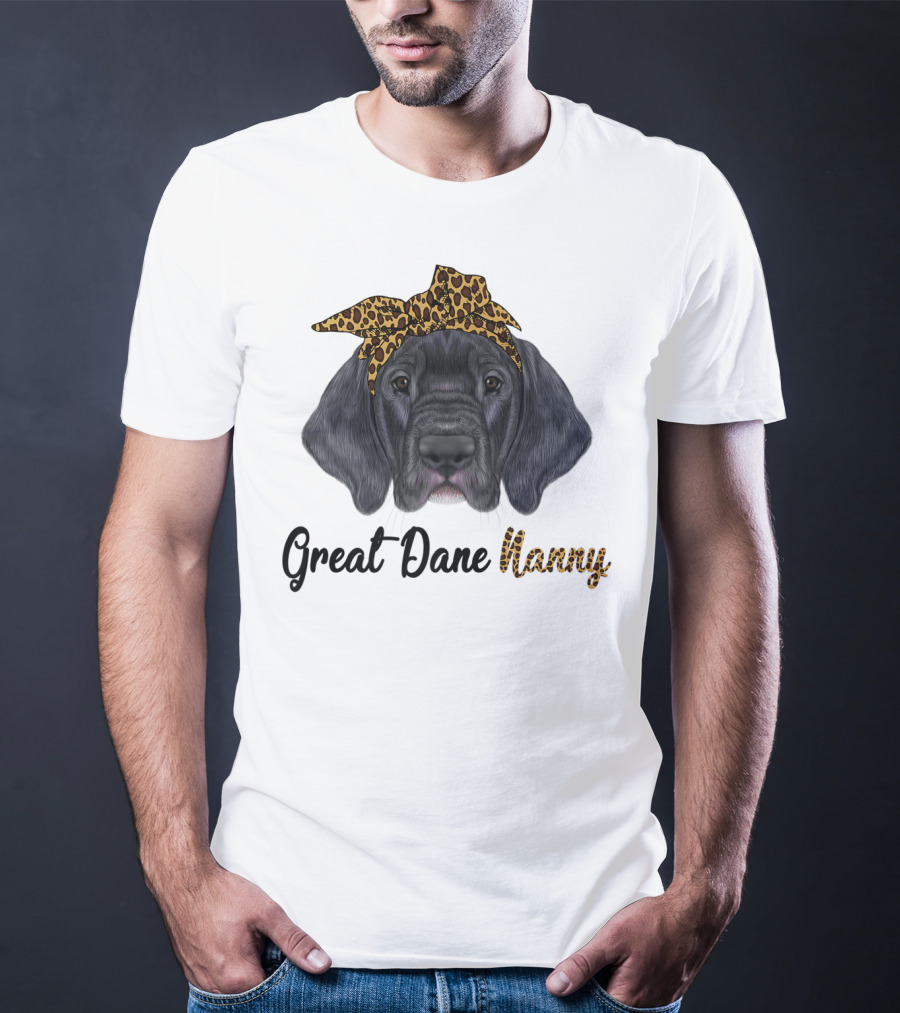 Great Dane Nanny Leopard Headband T-Shirt