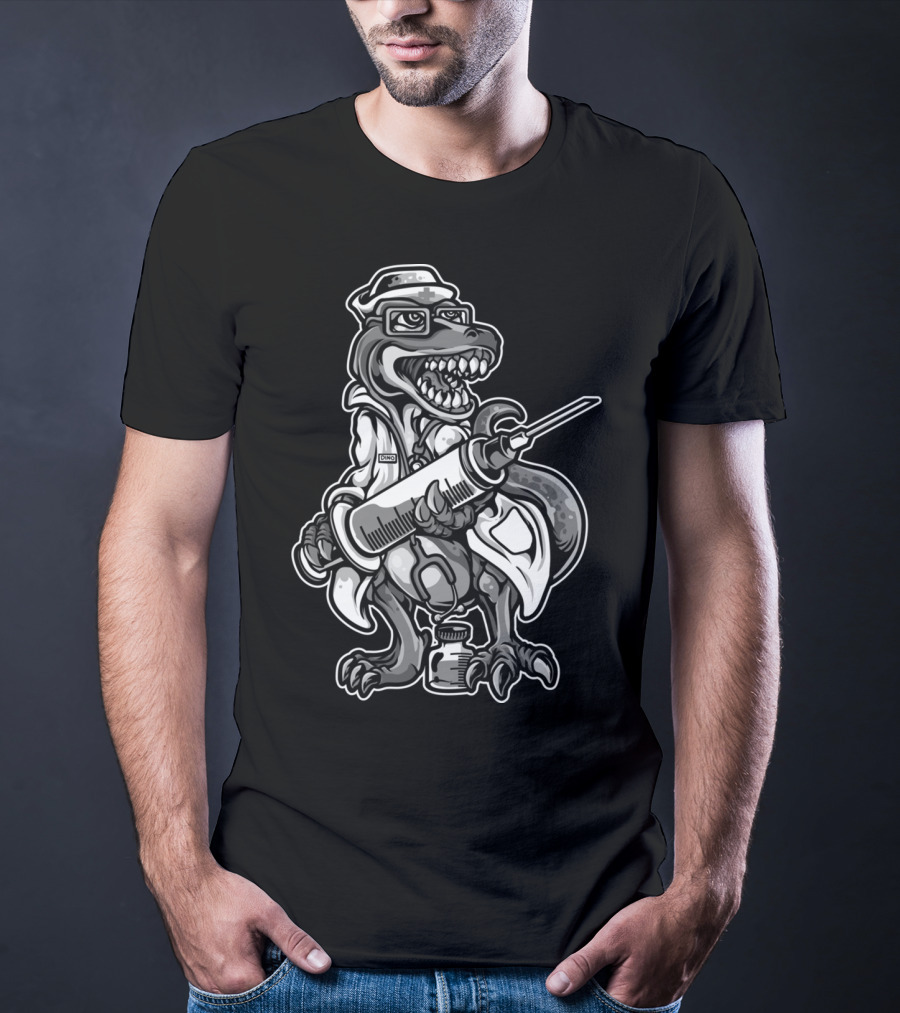 Funny Cute Nurse Dinosaur Love Registered T-Shirt