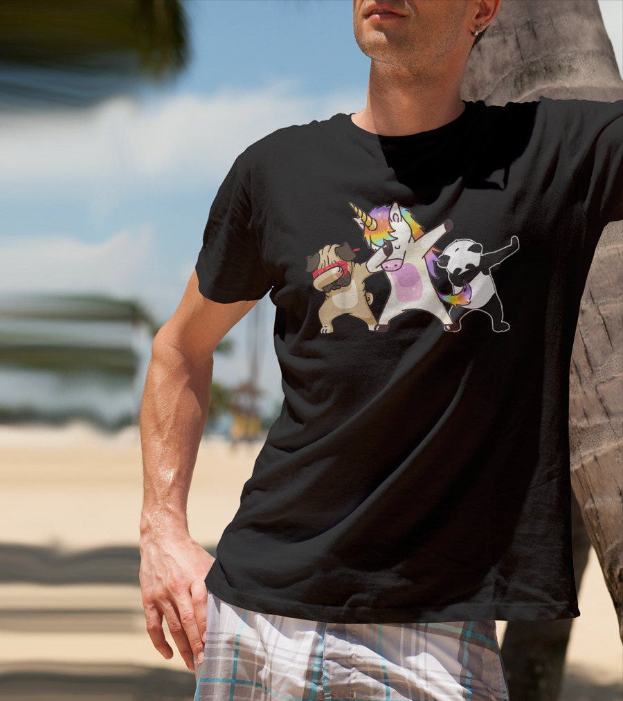 Team Unicorn Panda Pug Dab Birthday Dabbing T-Shirt