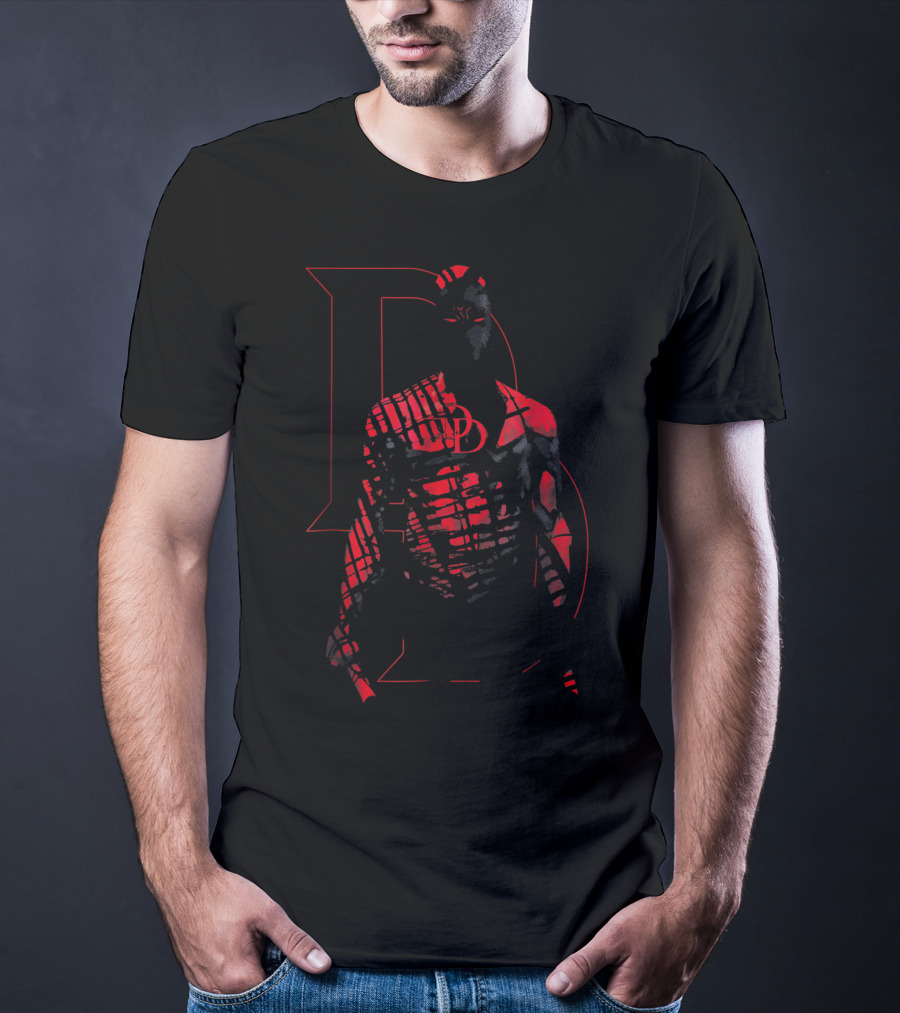 Daredevil In Red Shadows With Bold D Emblem T-Shirt