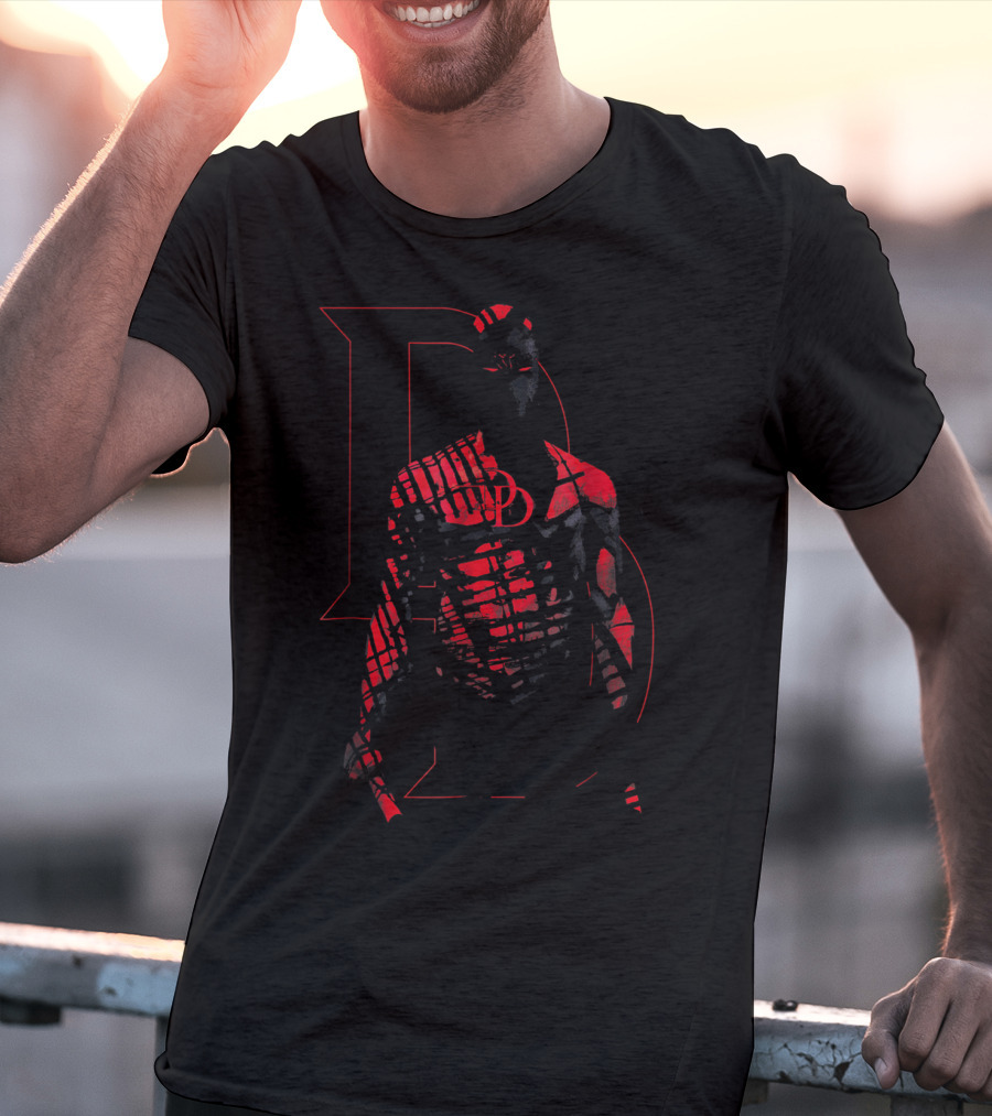 Daredevil In Red Shadows With Bold D Emblem T-Shirt