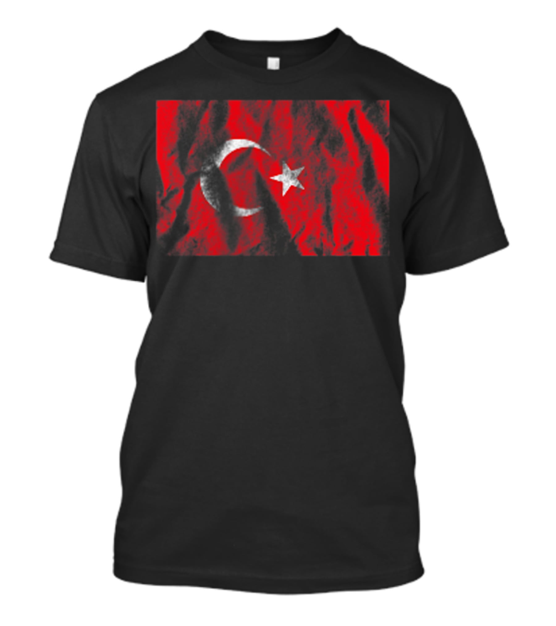 Turkey Flag Distressed Look Pocket T-Shirt