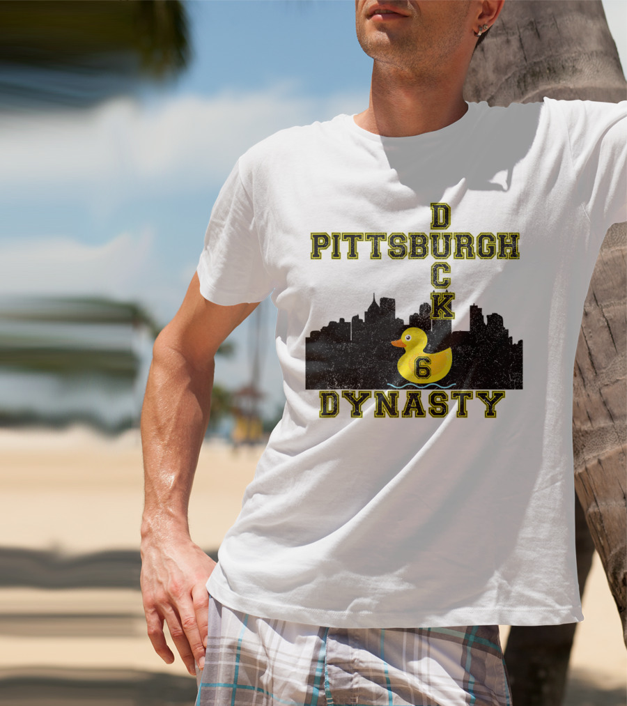 Pittsburgh Duck 6 Dynasty Football Skyline T-Shirt