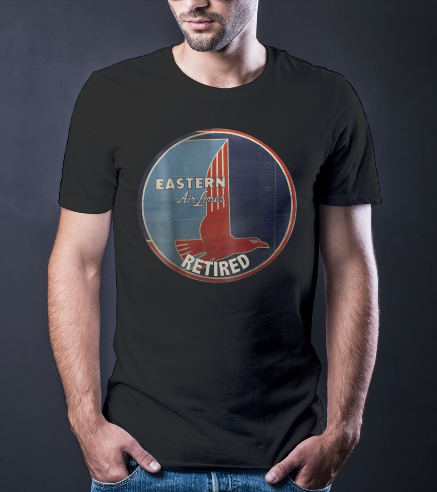 Eastern Air Lines Retired Vintage Logo Red And Blue Eagle Emblem T-Shirt