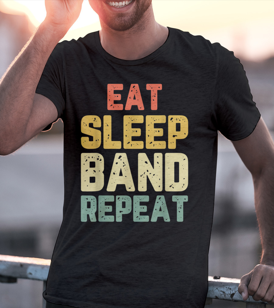 Eat Sleep Band Repeat Marching Funny Director T-Shirt