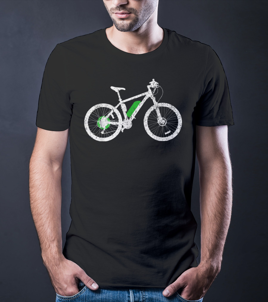 Ebike Electric Bicycle And Pedelec Cycle Green Accents T-Shirt