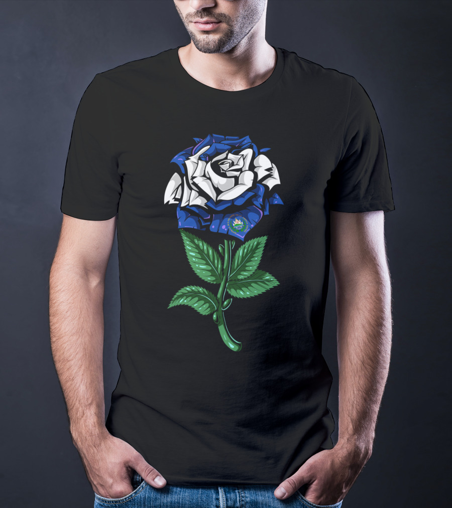 El Salvador Flag Rose Salvadoran T-Shirt