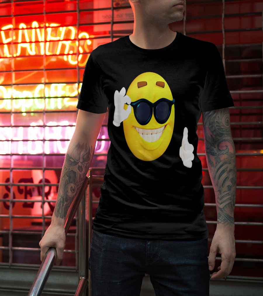 Emoji Thumbs Up Shades Happy Face Yellow Okay Sign T-Shirt