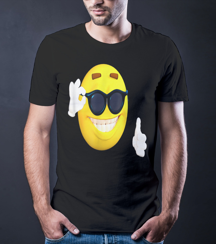 Emoji Thumbs Up Shades Happy Face Yellow Okay Sign T-Shirt