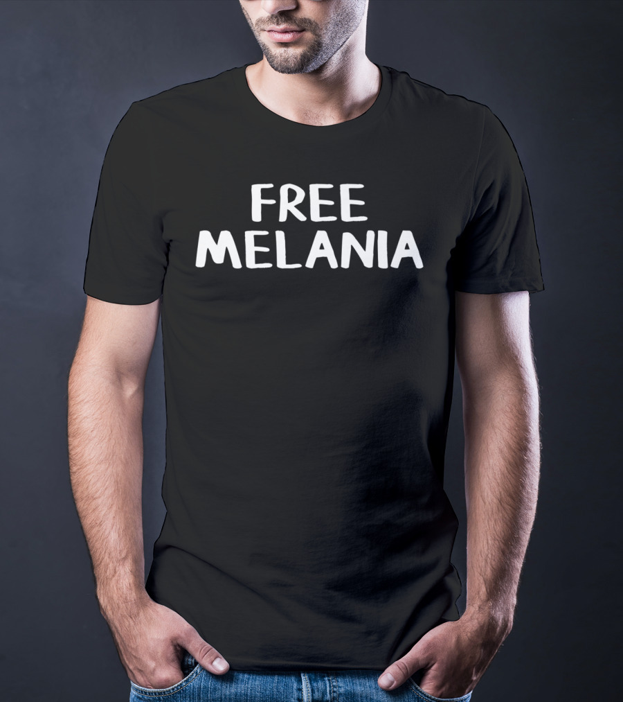 FREE MELANIA Text Bold White T-Shirt
