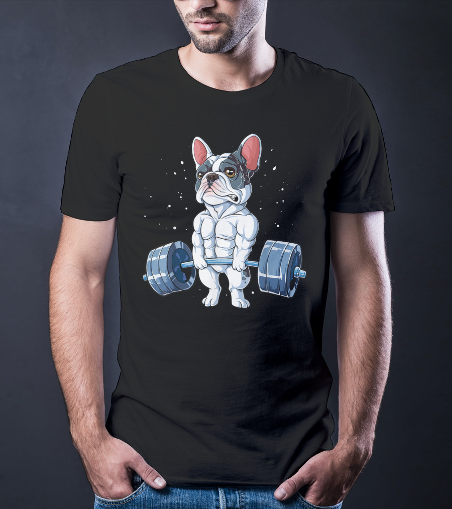 Funny French Bulldog Weightlifting Deadlift Powerlifting T-Shirt