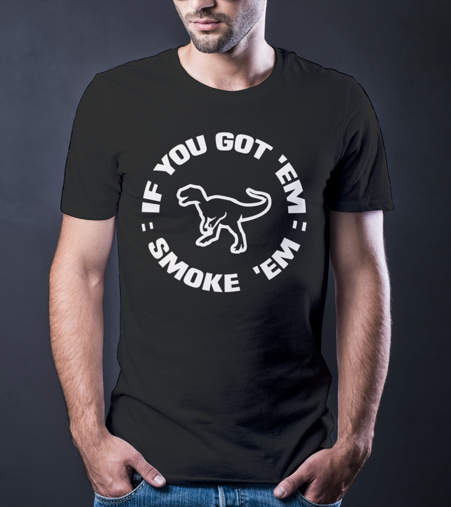 If You Got 'Em Smoke 'Em Bbq Smoker Dino Pitmaster Dad T-Shirt