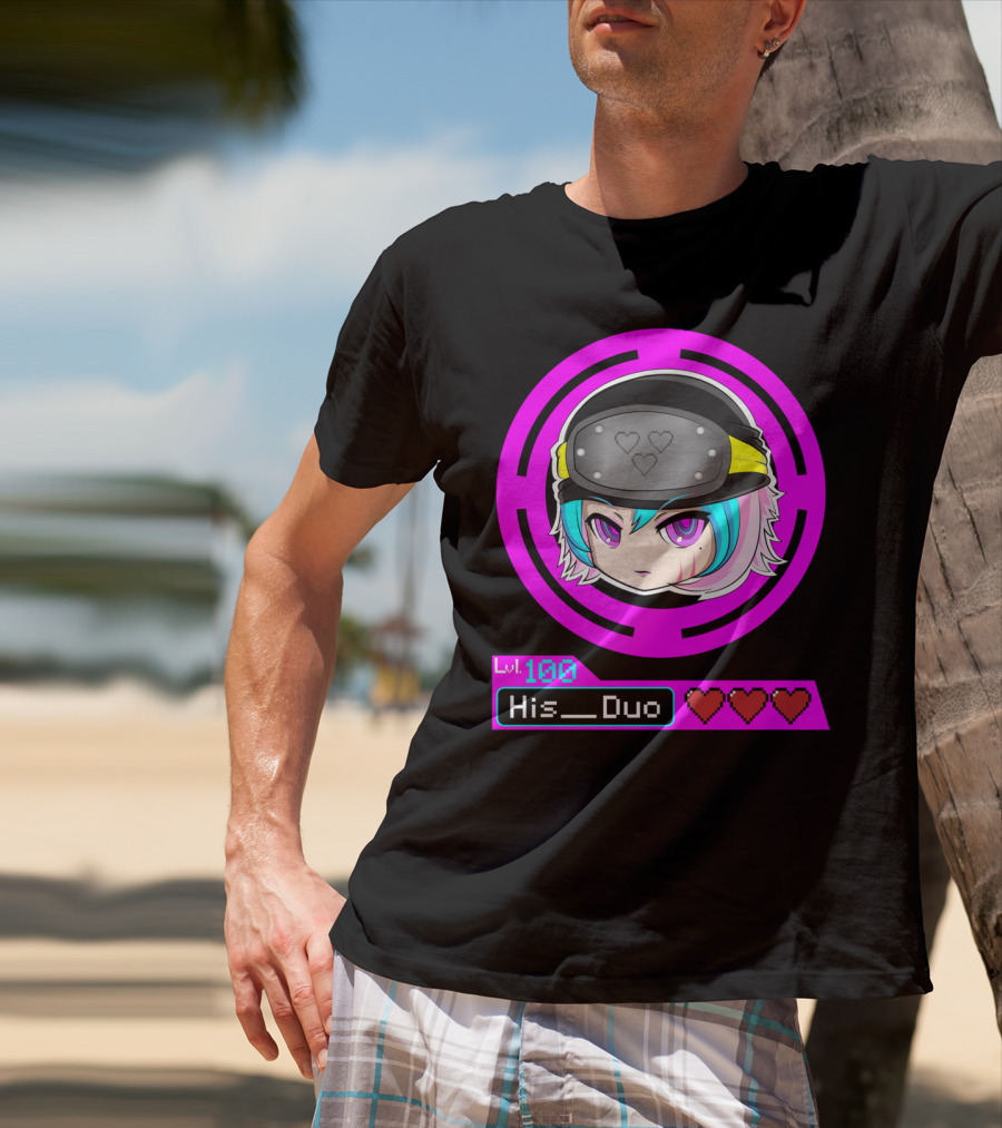 Lvl 100 His Duo Gamer Couples Hearts T-Shirt