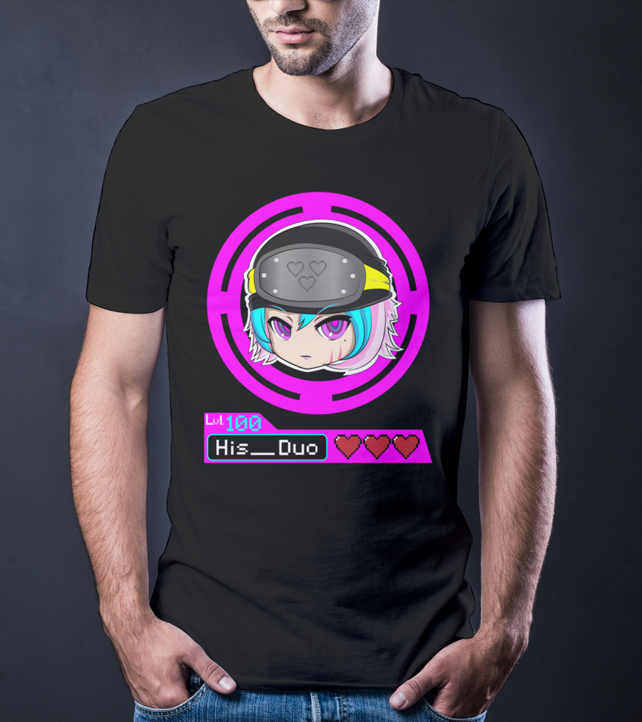 Lvl 100 His Duo Gamer Couples Hearts T-Shirt