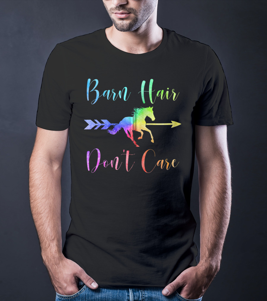 Barn Hair Don't Care Rainbow Horse Arrow T-Shirt