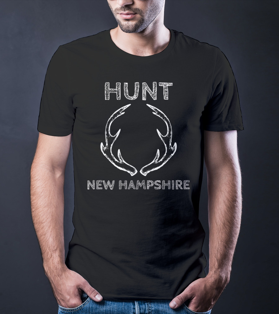 Hunt New Hampshire Deer Antlers T-Shirt
