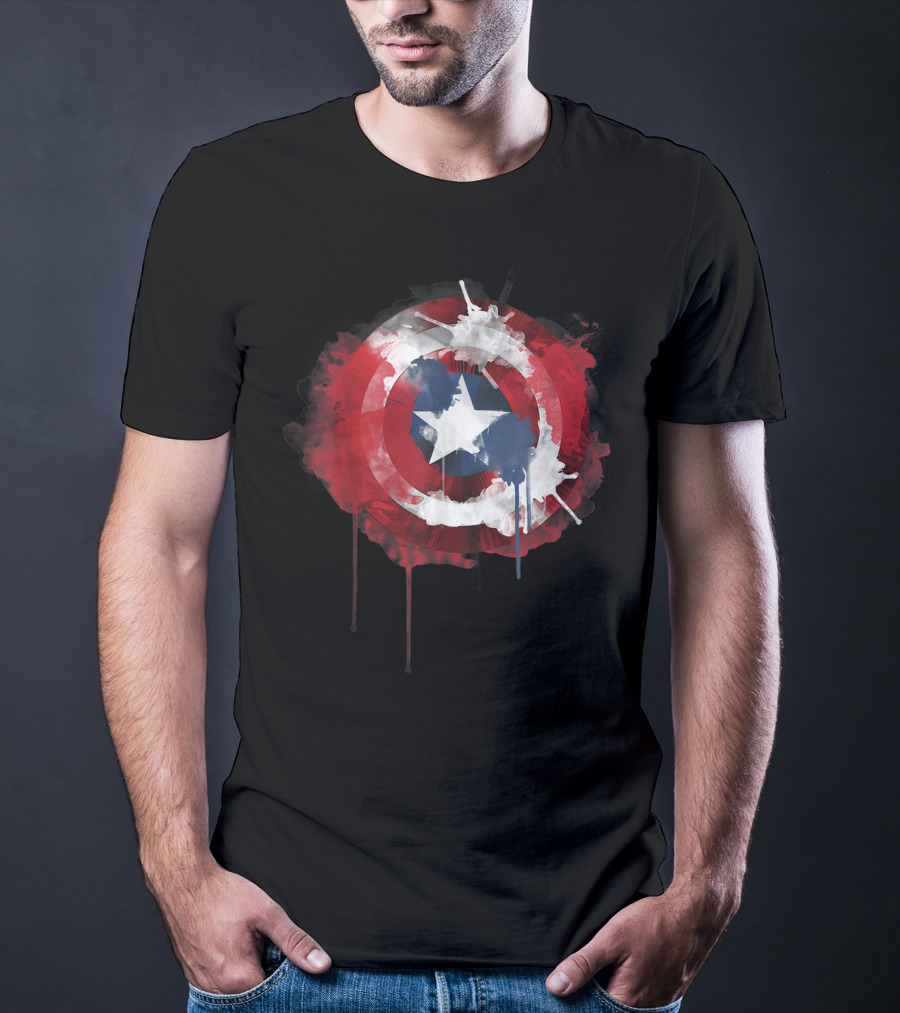 Captain America Avengers Shield Marvel Iconic Emblem T-Shirt